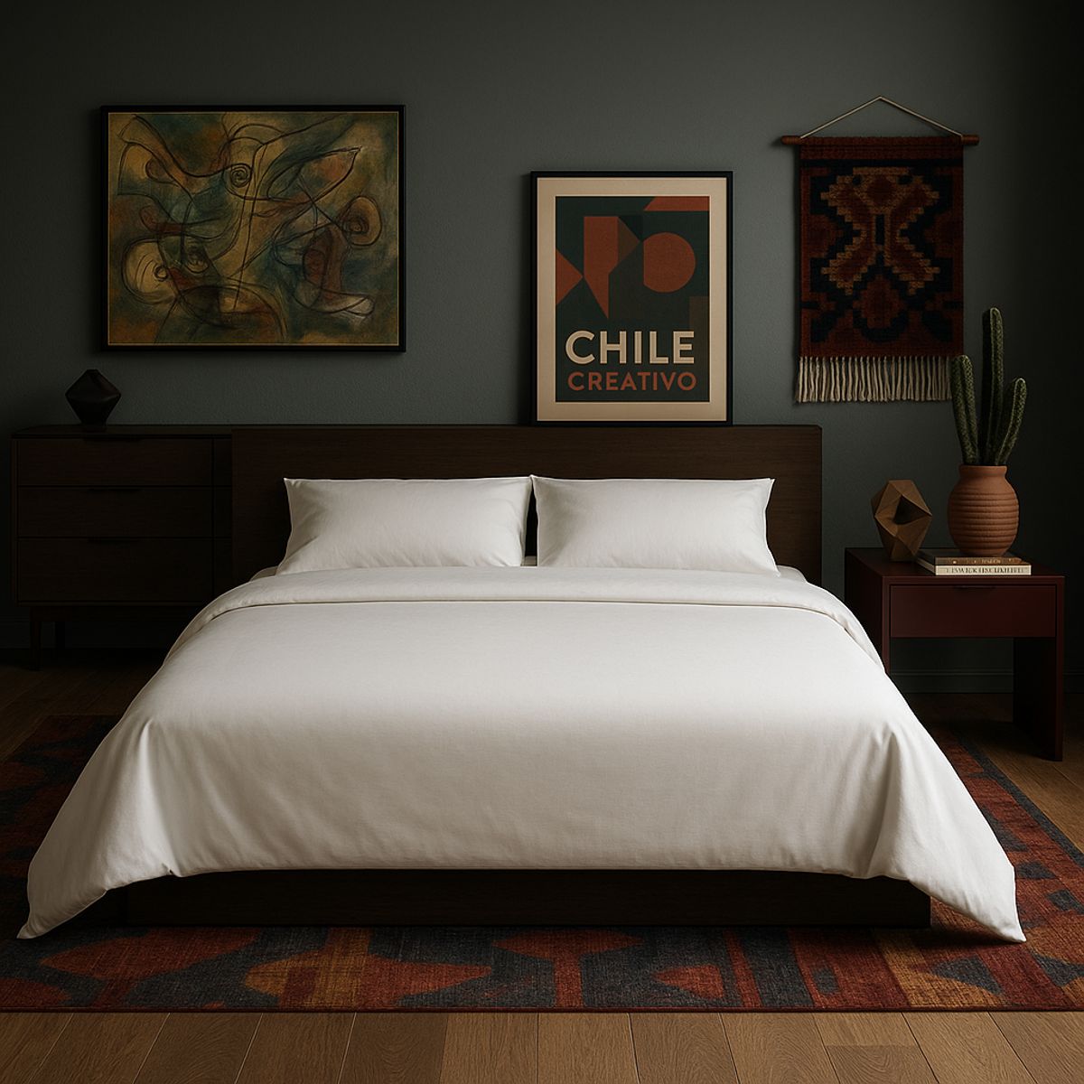 ARMONIA - Kit de sábanas Nieve Súper King 144 hebras Sin estampado