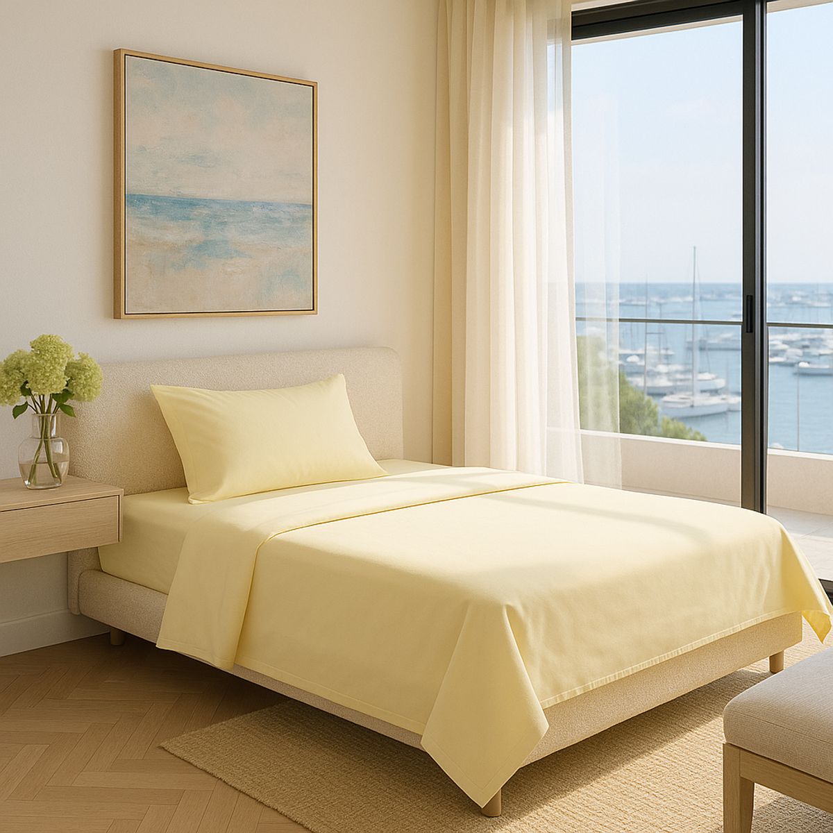 ARMONIA - Conjunto de Sábanas Signature 800 Hilos Amarillo Plaza y Media Suaves