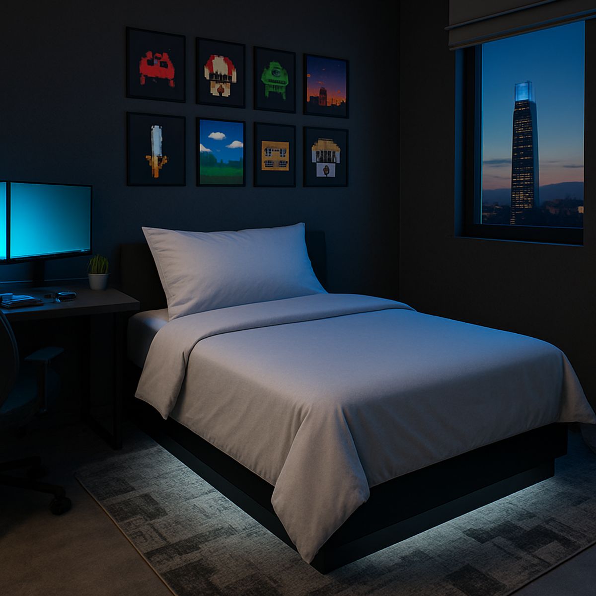 ARMONIA - Ropa de Cama Signature 800 Hilos Gris Plaza y Media Algodón