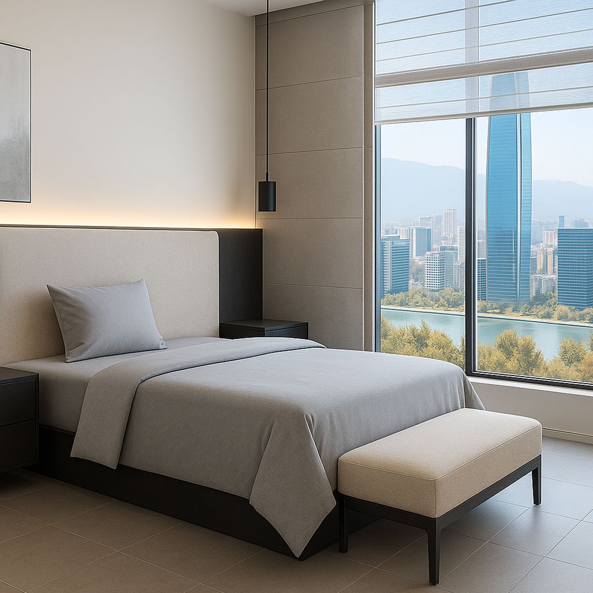 ARMONIA - Set de Cama Signature 800 Hilos Gris Plaza y Media Algodón