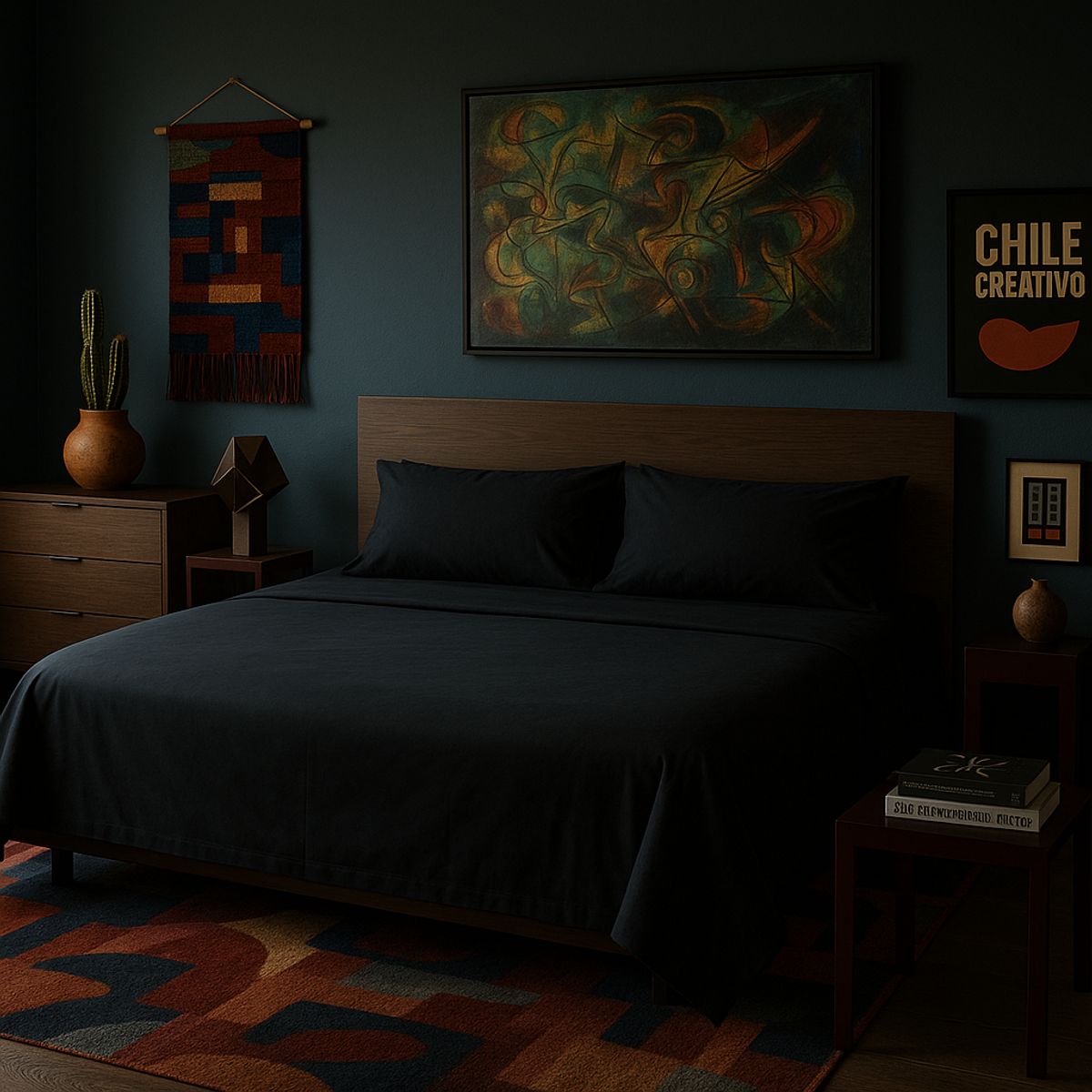 ARMONIA - Kit de sábanas Ébano Super king 144 hilos Sin estampado