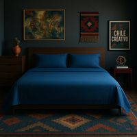 Conjunto de sábanas Azul Super King size 144 h Liso