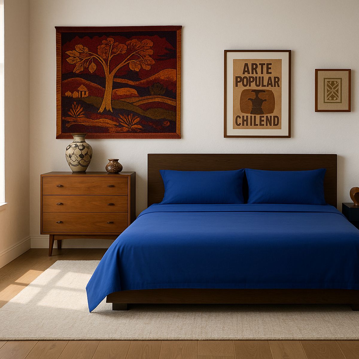 ARMONIA - Sábanas de cama Marino Super King size 144 hebras Sin estampado