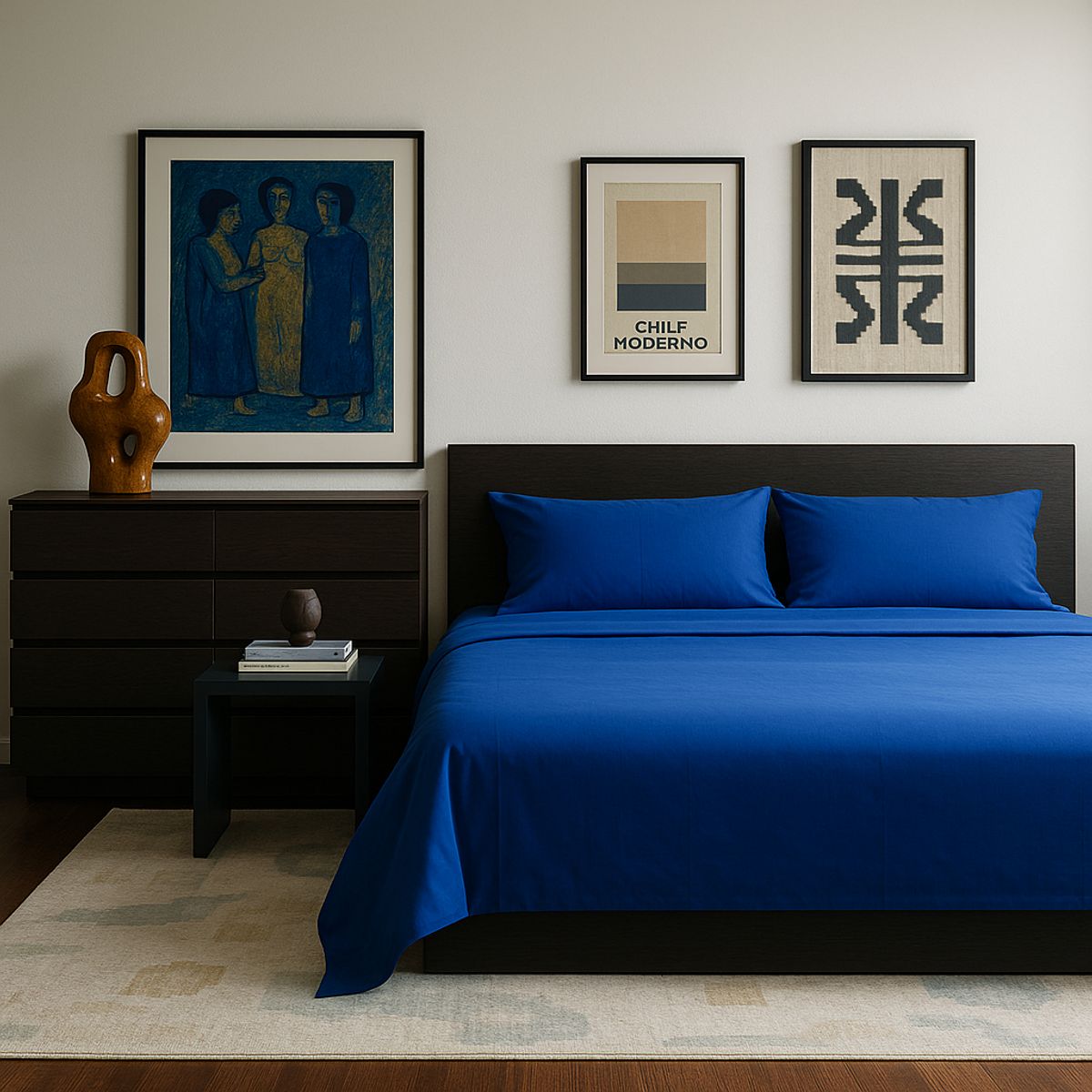 ARMONIA - Set de cama Marino SuperKing 144 hilos Sin estampado