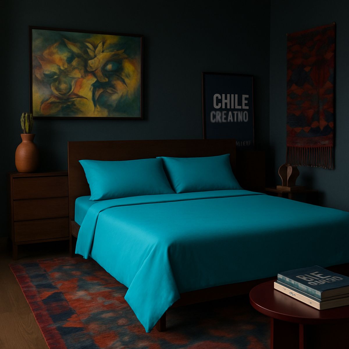 ARMONIA - Sábanas de cama Marino Súper King 144H Sin estampado