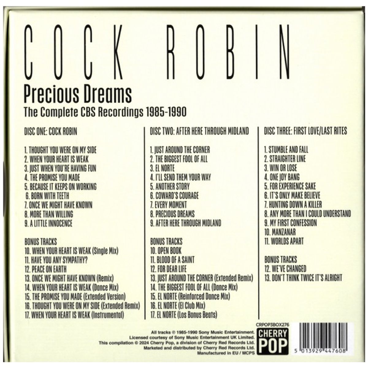 GENERICO - COCK ROBIN - PRECIOUS DREAMS (3CD) / CD