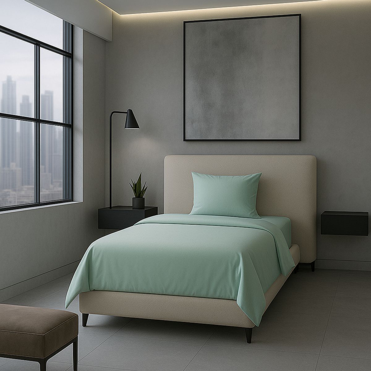 ARMONIA - Set de Sábanas Signature 800 Hilos Verde 1½ Plazas Premium