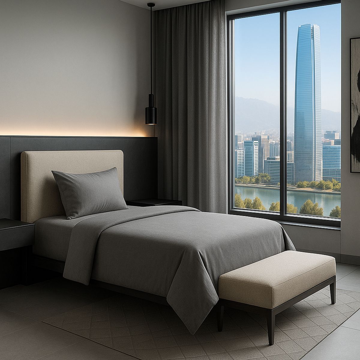 ARMONIA - Juego de Sábanas Signature 800 Hilos Gris Plaza y Media Premium