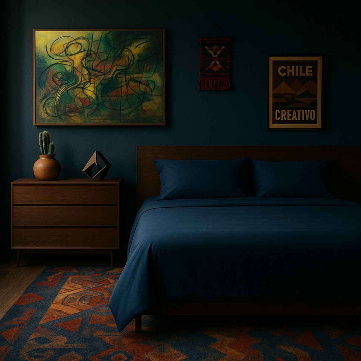 ARMONIA - Juego de sábanas Azul Súper King 144 hilos Liso