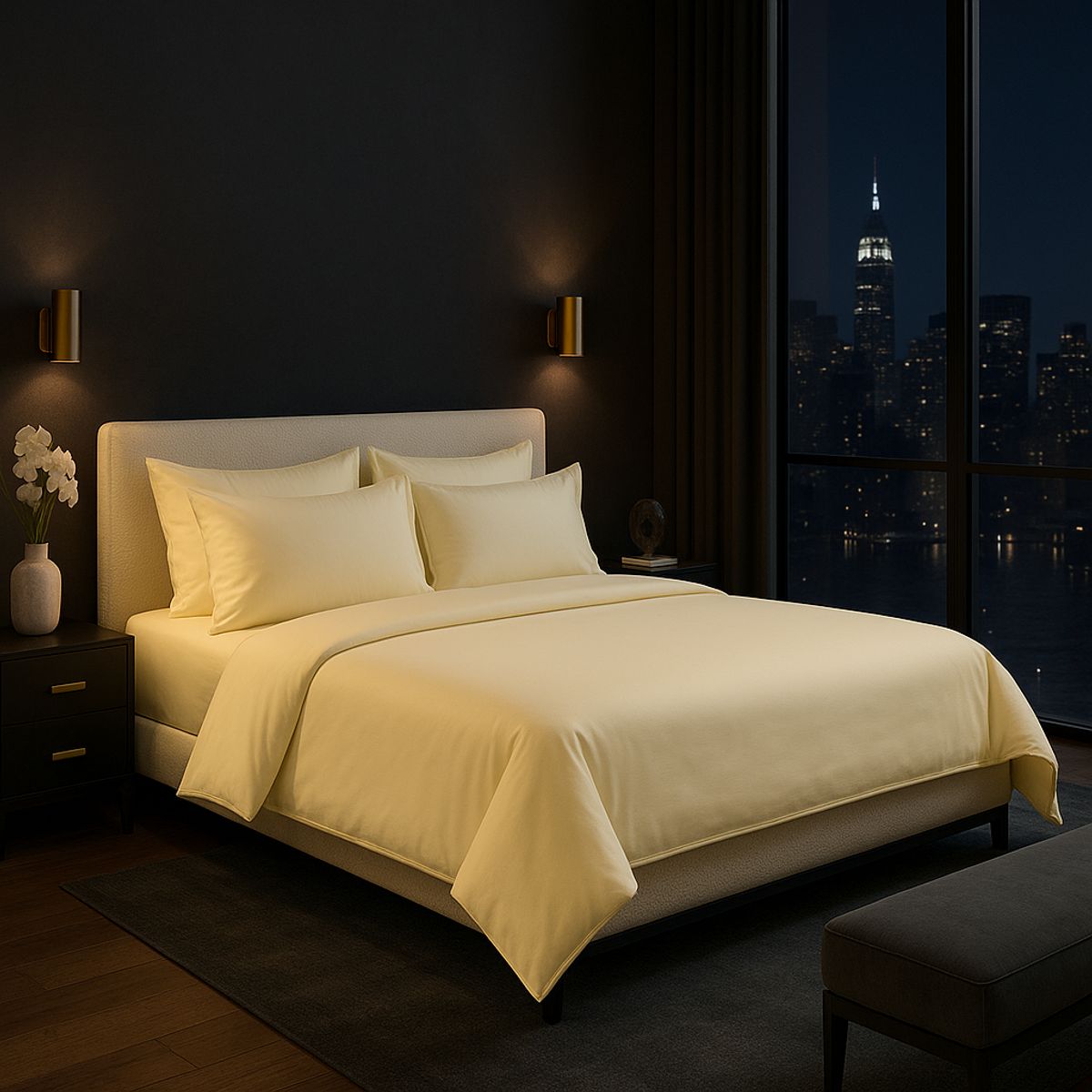 ARMONIA - Juego de Sábanas Signature 800 hilos Amarillo King