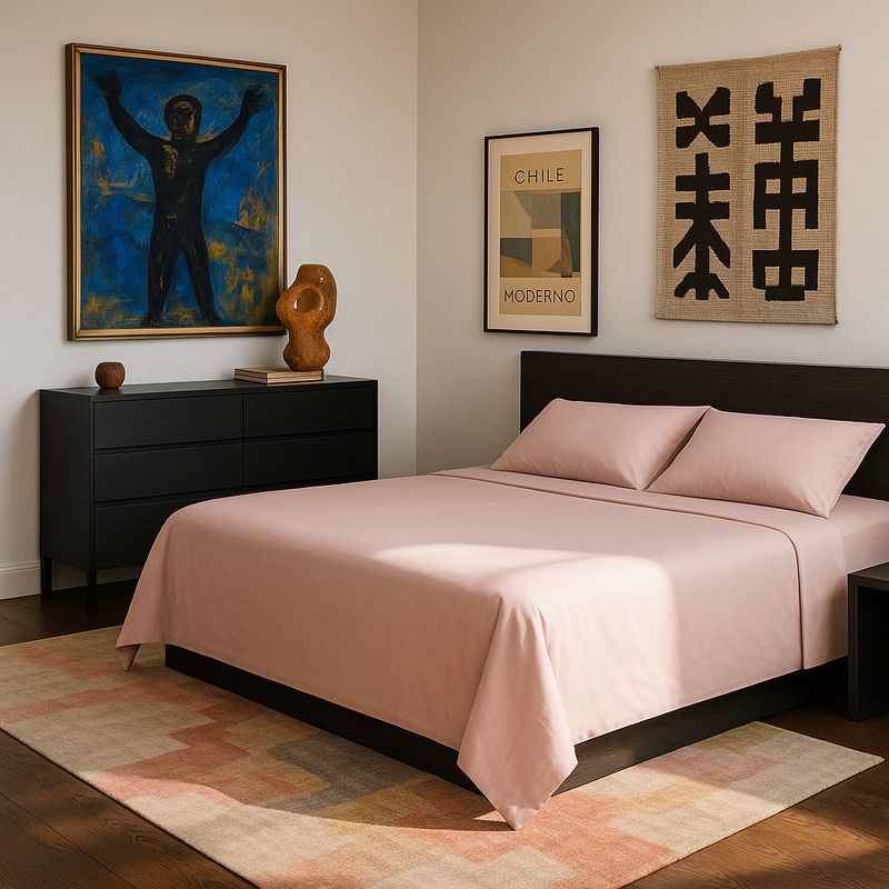 ARMONIA - Juego para cama Rosa Super King size 144 hebras Unicolor