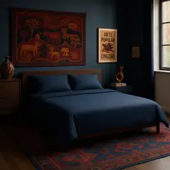 ARMONIA - Ropa de cama Azul SuperKing 144 h Liso