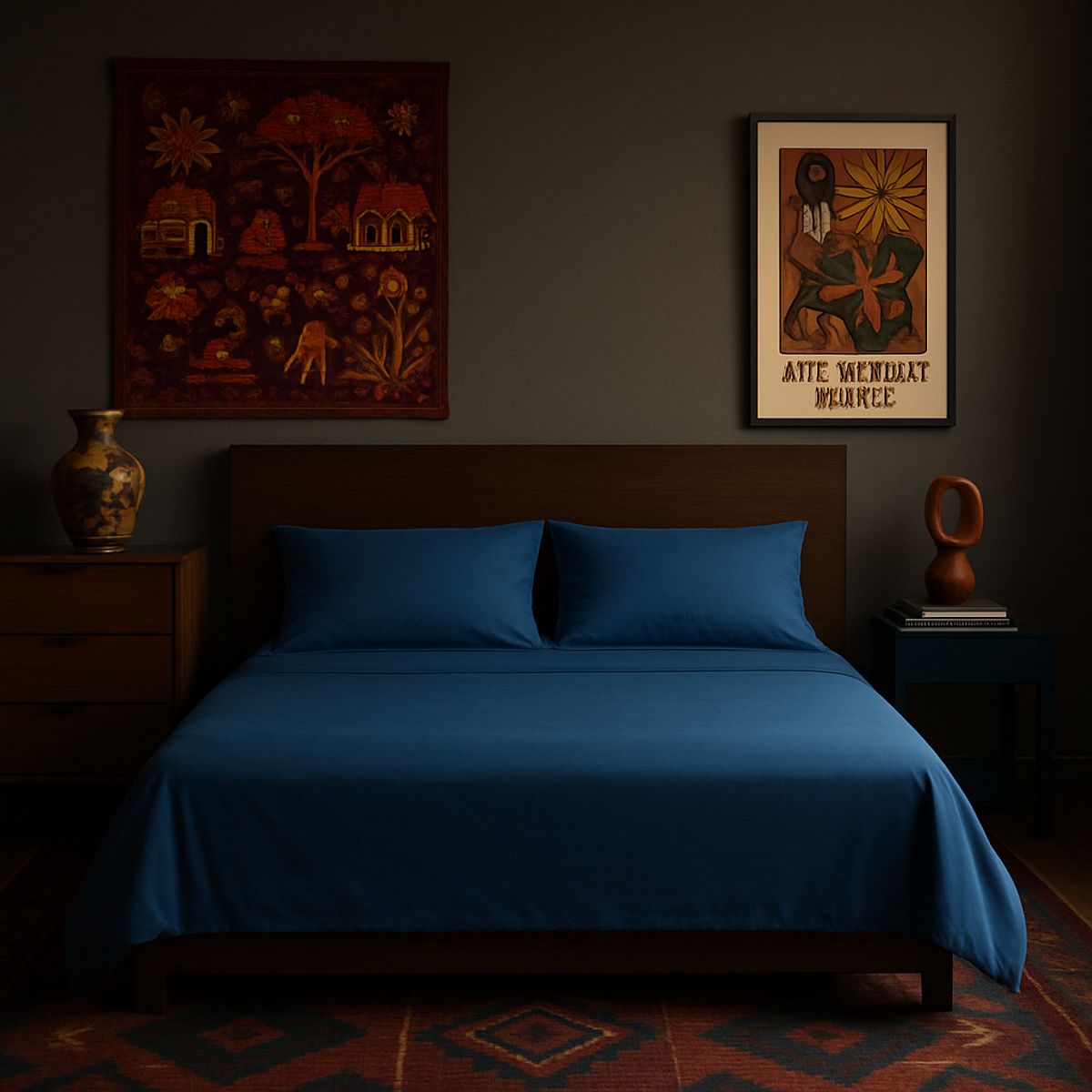 ARMONIA - Ropa de cama Azul Súper King 144H Liso