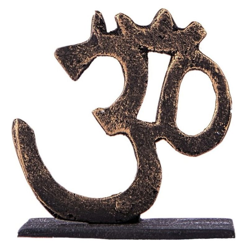 PAOLA YANCOVIC - Adorno Escultura Símbolo Budista  Om Dorado
