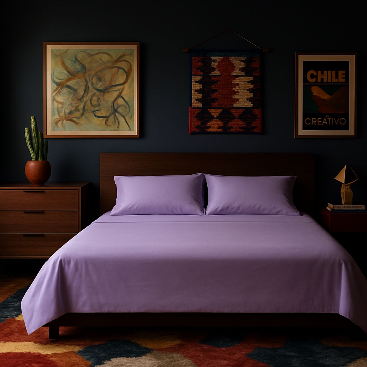 ARMONIA - Juego para cama Púrpura Super King 144 h Unicolor