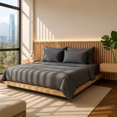 ARMONIA - Set de Sábanas Signature 800 Hilos Gris Claro 25 Plazas