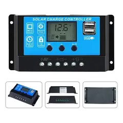 GENERICO - Regulador Carga Solar Digital 12v 24v 60a 2 usb