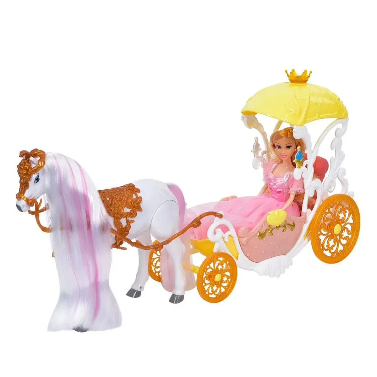 GENERICO - Muñeca Princesa Con Carruaje Infantil Y Caballo