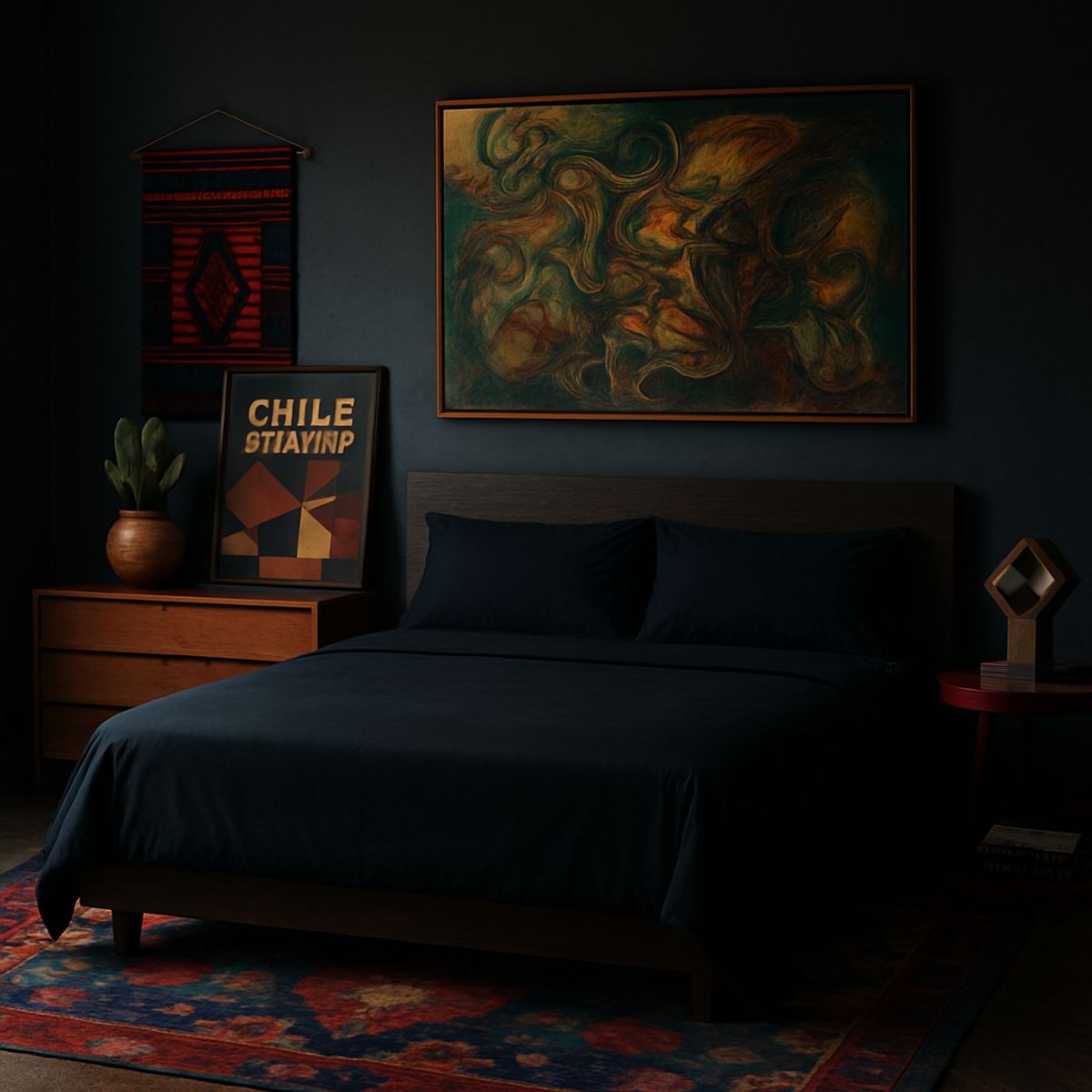 ARMONIA - Conjunto de sábanas Negro Super King 144 h Liso