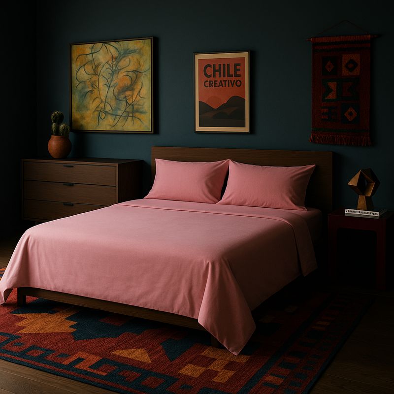 ARMONIA - Set de sábanas Rosa Super king 144H Unicolor