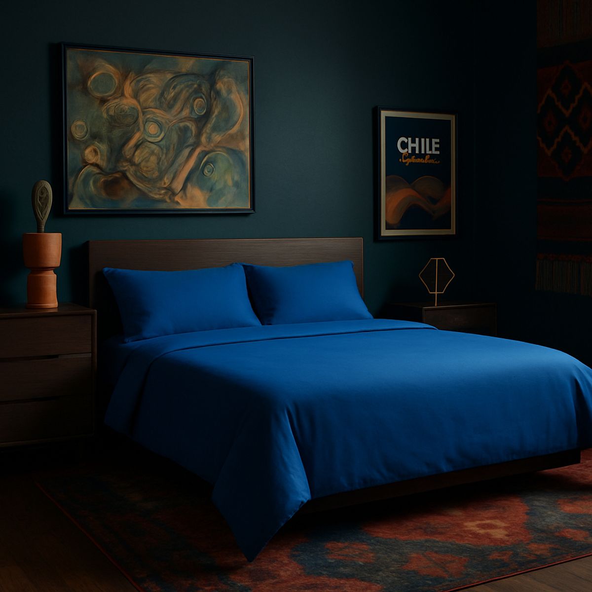 ARMONIA - Juego de cama Celeste Super King size 144 hilos Unicolor