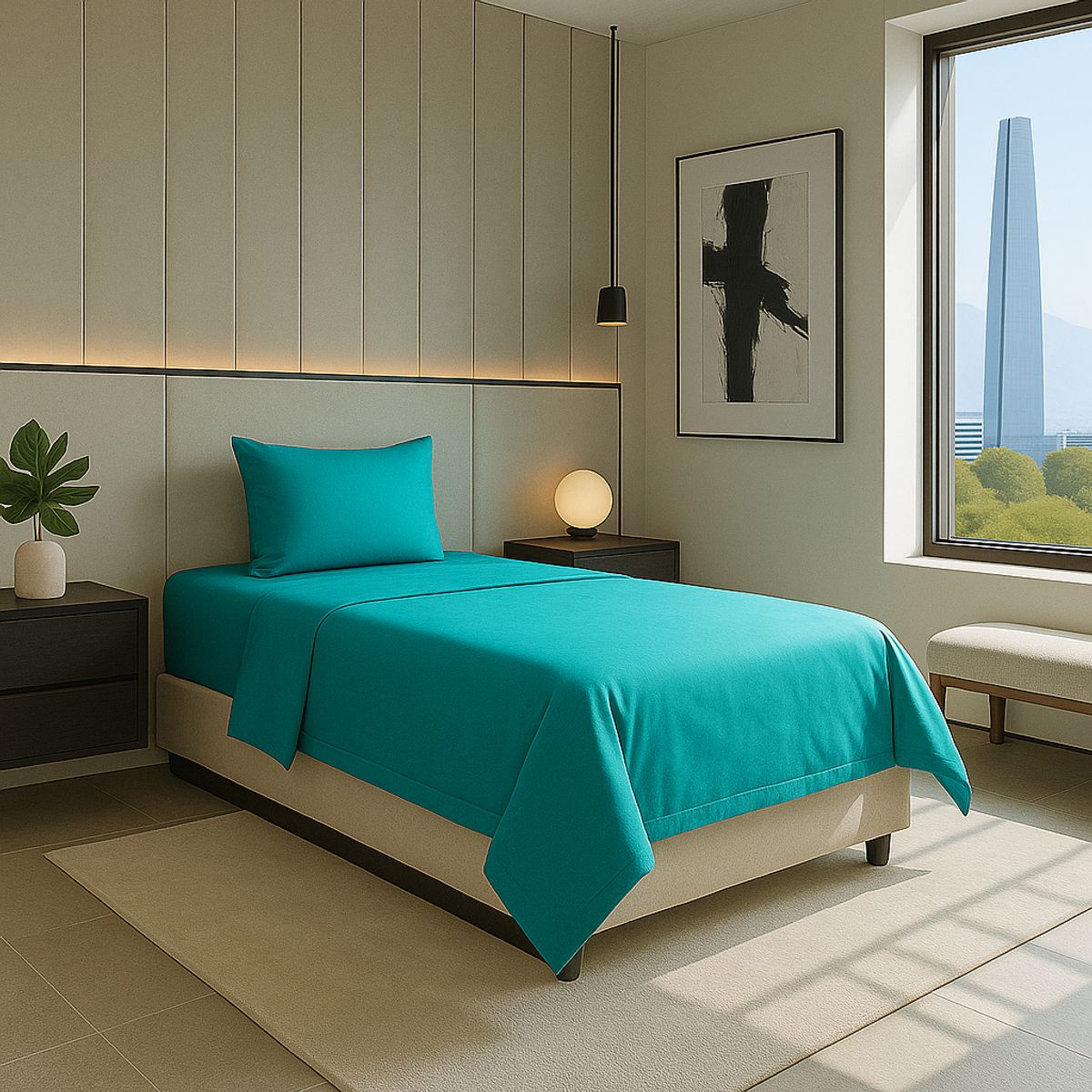 ARMONIA - Ropa de Cama Signature 800 Hilos Verde Plaza y Media Premium