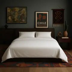 ARMONIA - Kit de Sabanas Nieve Súper King 144 hebras Sin estampado