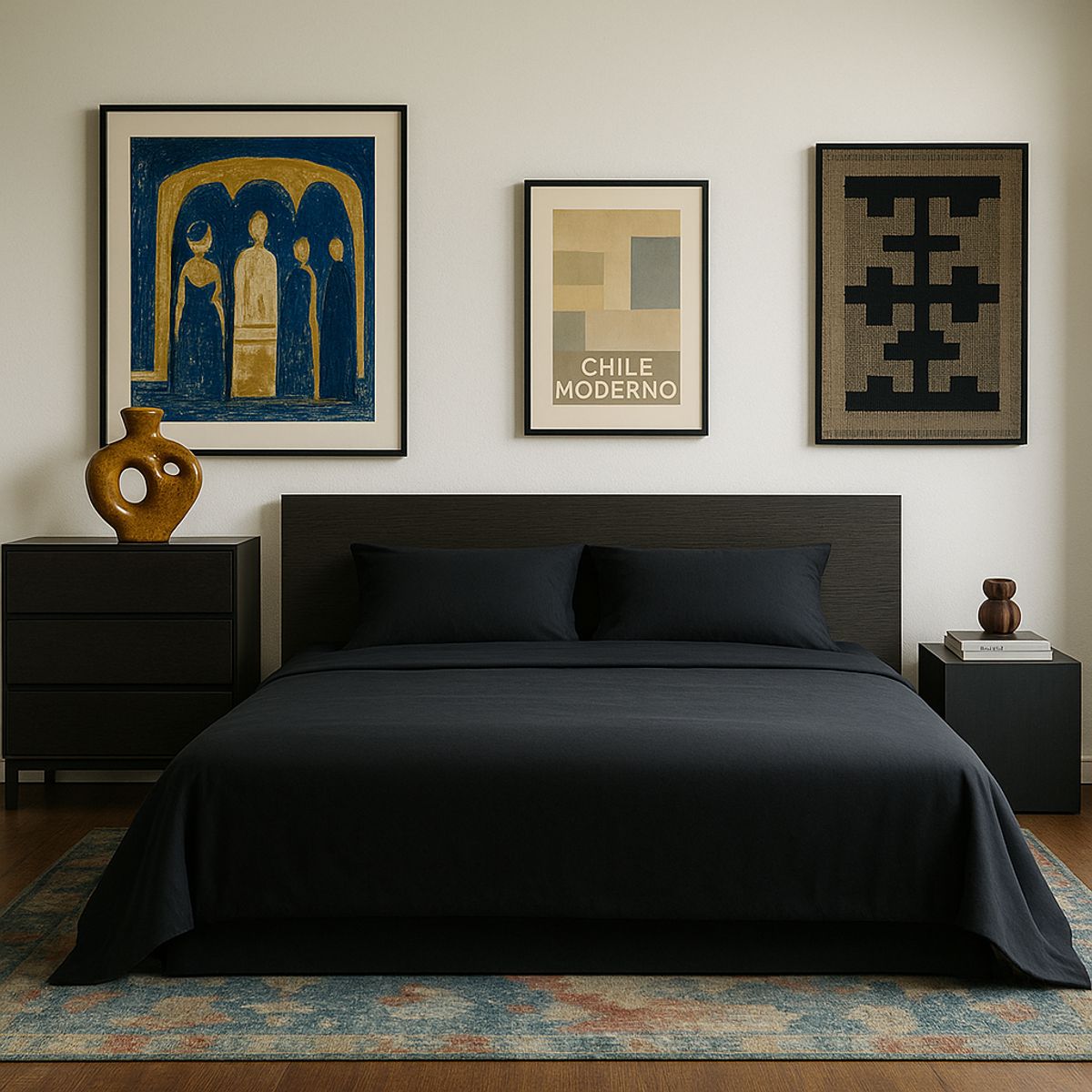 ARMONIA - Juego de cama Azabache Super king 144 h Unicolor