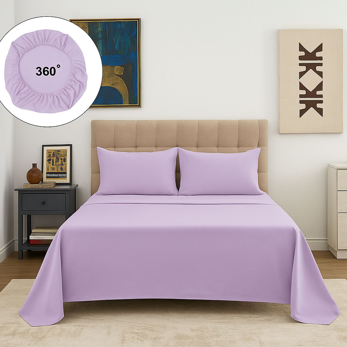 ARMONIA - Set de cama Lila Super King 144H Sin estampado