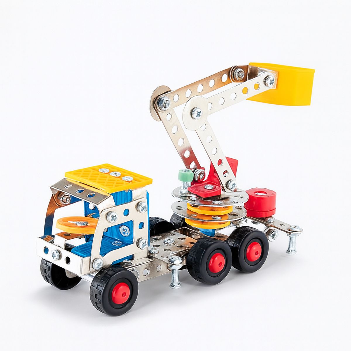 METAL GEAR - Camión Grúa Metálico Armable 148 Piezas