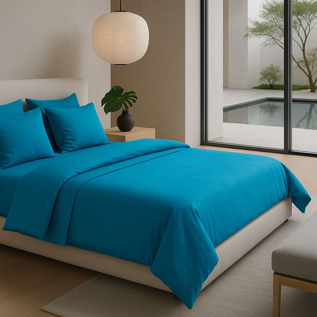 ARMONIA - Juego de Sábanas Signature 800 hilos Verde Esmeralda 25 Plazas