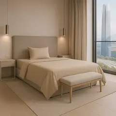 ARMONIA - Juego de Sábanas Signature 800 Hilos Beige Plaza y Media Calidad