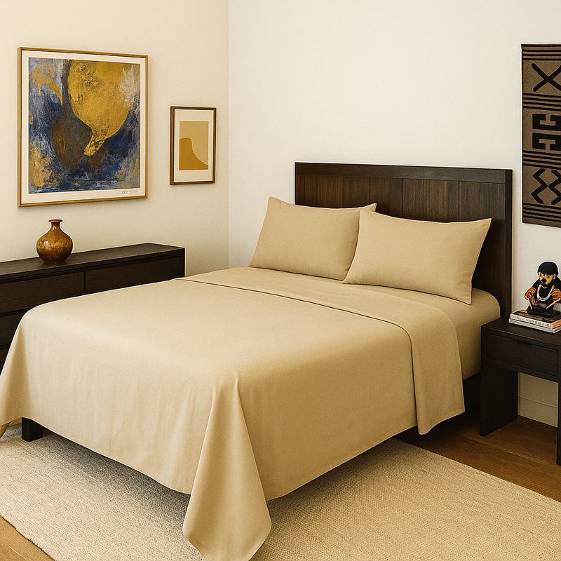 ARMONIA - Juego de cama Crema SuperKing 144 h Unicolor