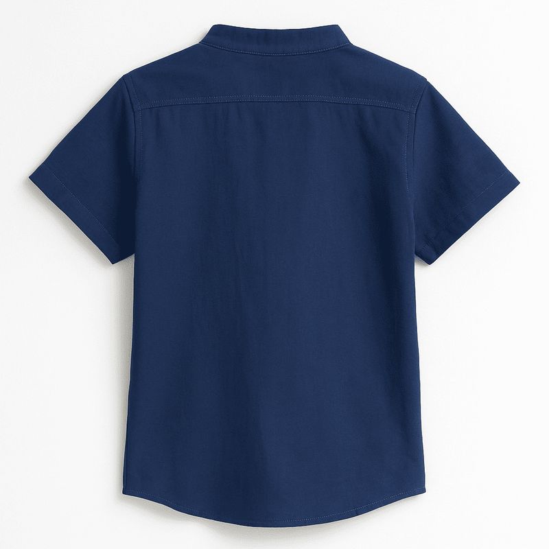 KIBOU - Camisa Niño Lino Manga Corta Fresca Y Elegante