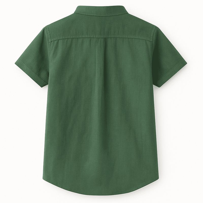 KIBOU - Camisa Niño Lino Manga Corta Fresca Y Elegante