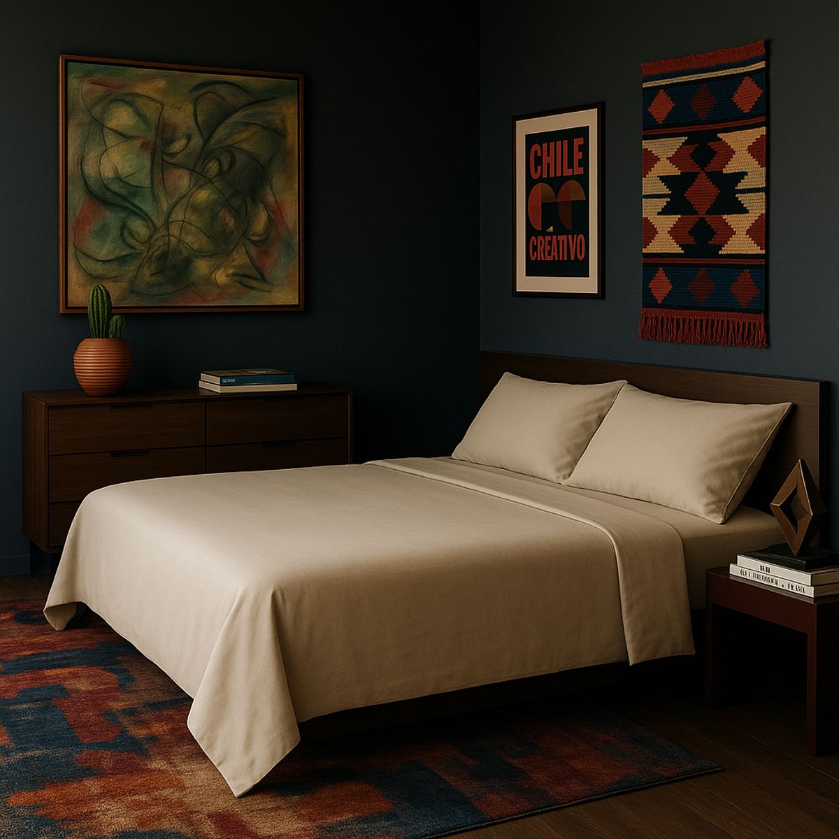 ARMONIA - Ropa de cama Beige Super King size 144 hilos Liso