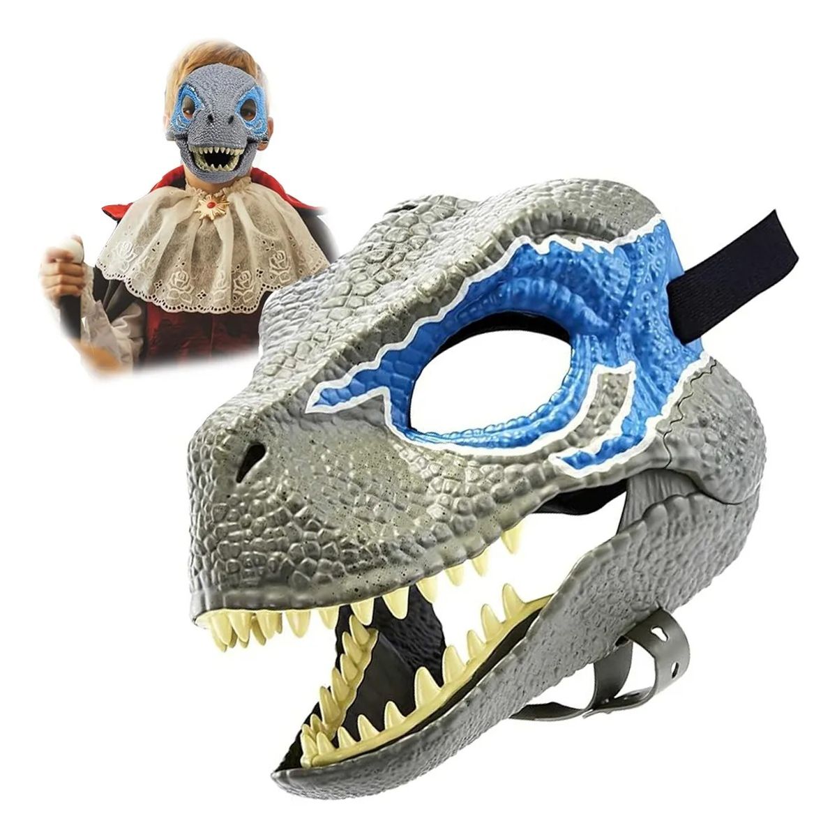 GENERICO - Mascara Infantil De Dinosaurio Velociraptor Blue Disfraces
