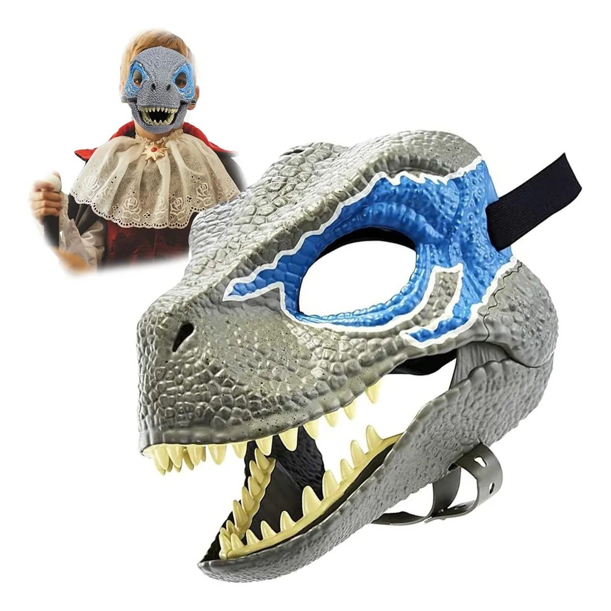 GENERICO - Mascara Infantil De Dinosaurio Velociraptor Blue Disfraces