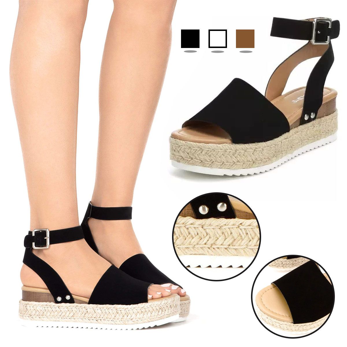 EDWINAYY - Sandalia Casual Mujer Hermosas Moda Varios Coloresverano