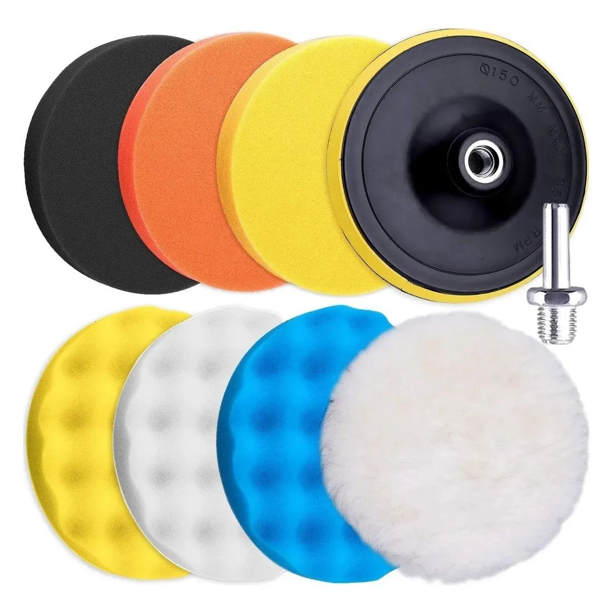 GENERICO - Kit Para Pulir 7 Pulgadas Esponjas Almohadillas Bonetes Auto