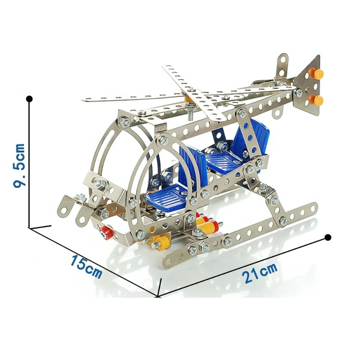 METAL GEAR - Helicóptero Metálico Armable 175 Piezas con Herramientas