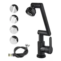 GENERICO - Grifo Monomando Lavamanos Giratorio 1080° Con 2 Modos De Agua