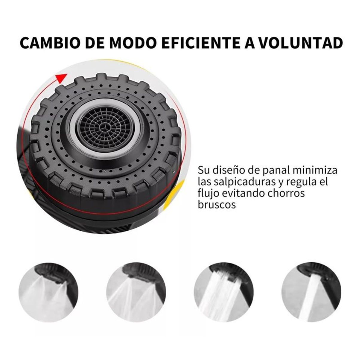GENERICO - Grifo Monomando Lavamanos Giratorio 1080° Con 2 Modos De Agua