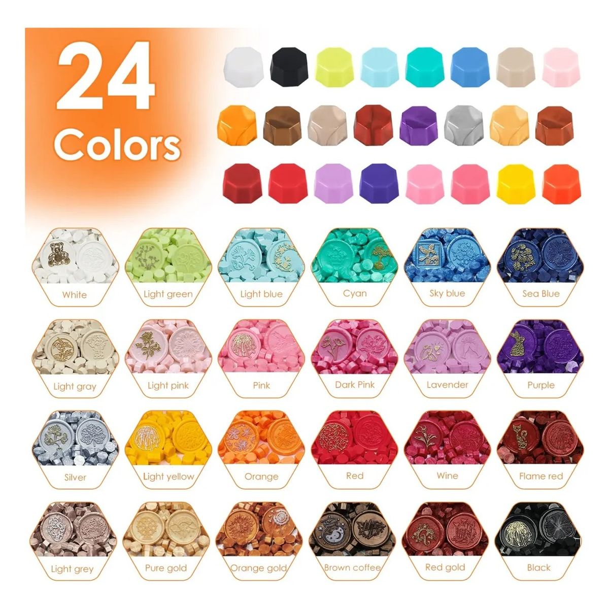 GENERICO - Set 24 Cera Lacre Para Sellos Timbres Vintage Decoración