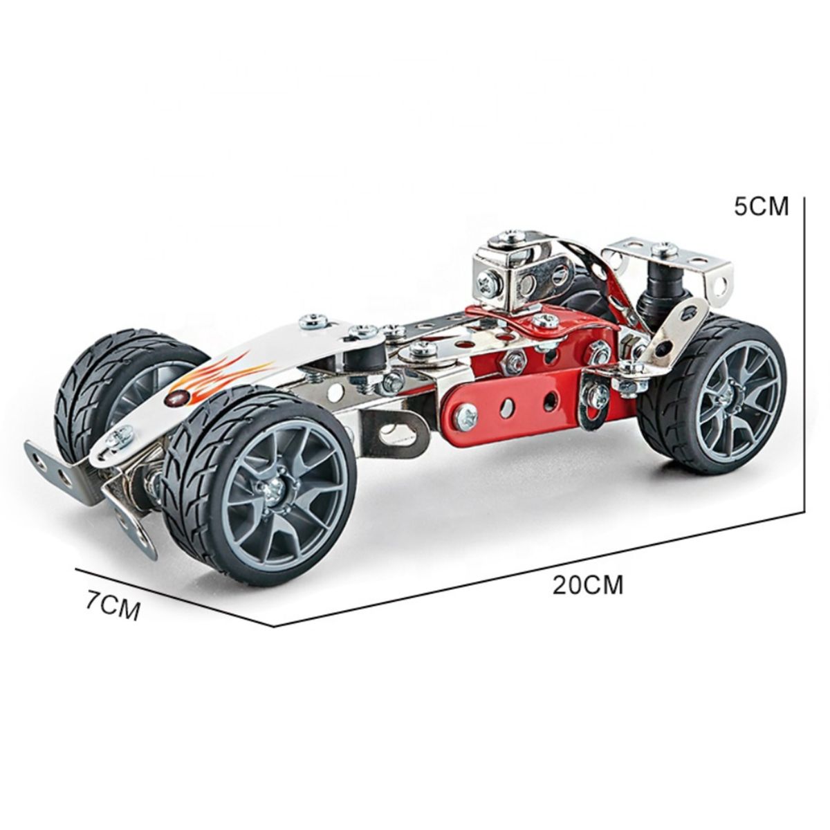 METAL GEAR - Auto de Carreras Metálico Armable 105 Piezas
