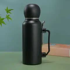 GENERICO - Termo de Acero Inoxidable 304 - 1200ml Mate Negro para Casa