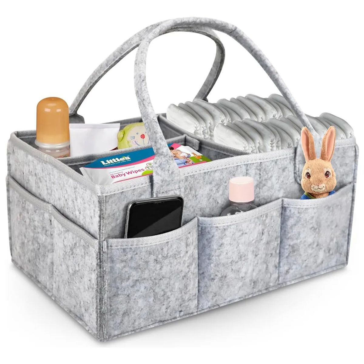 GENERICO - Organizador De Pañales Cesta De Fieltro De Pañales Para Bebé
