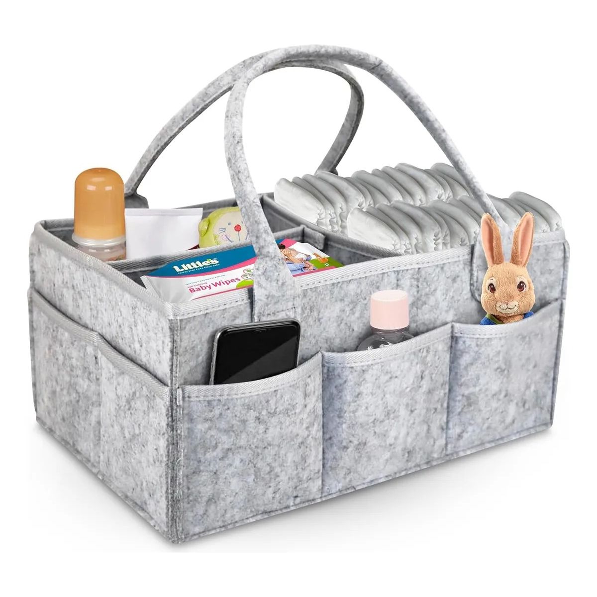 GENERICO - Organizador De Pañales Cesta De Fieltro De Pañales Para Bebé