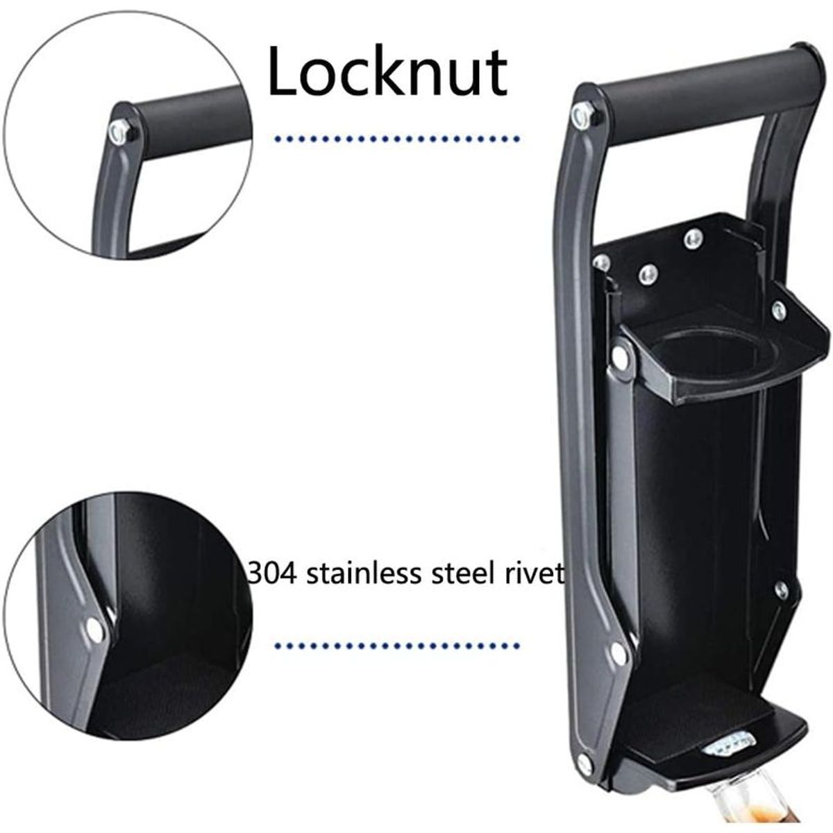 GENERICO - Aplastador De Latas De Aluminio 500 Ml Negro