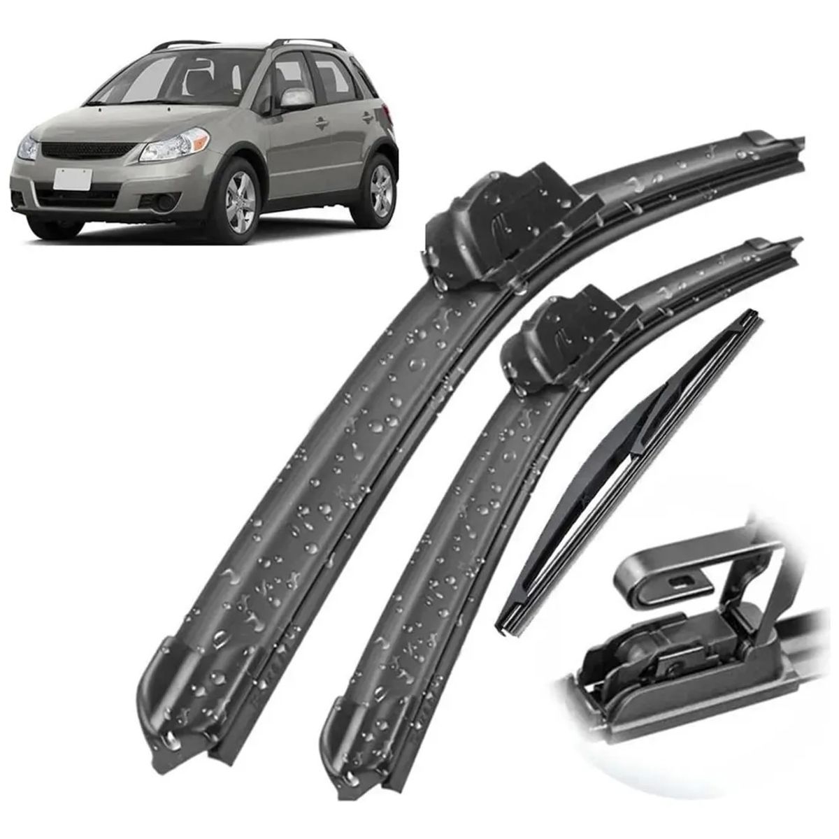 GENERICO - Kit 3 Plumillas Limpiaparabrisa Para Suzuki Sx4